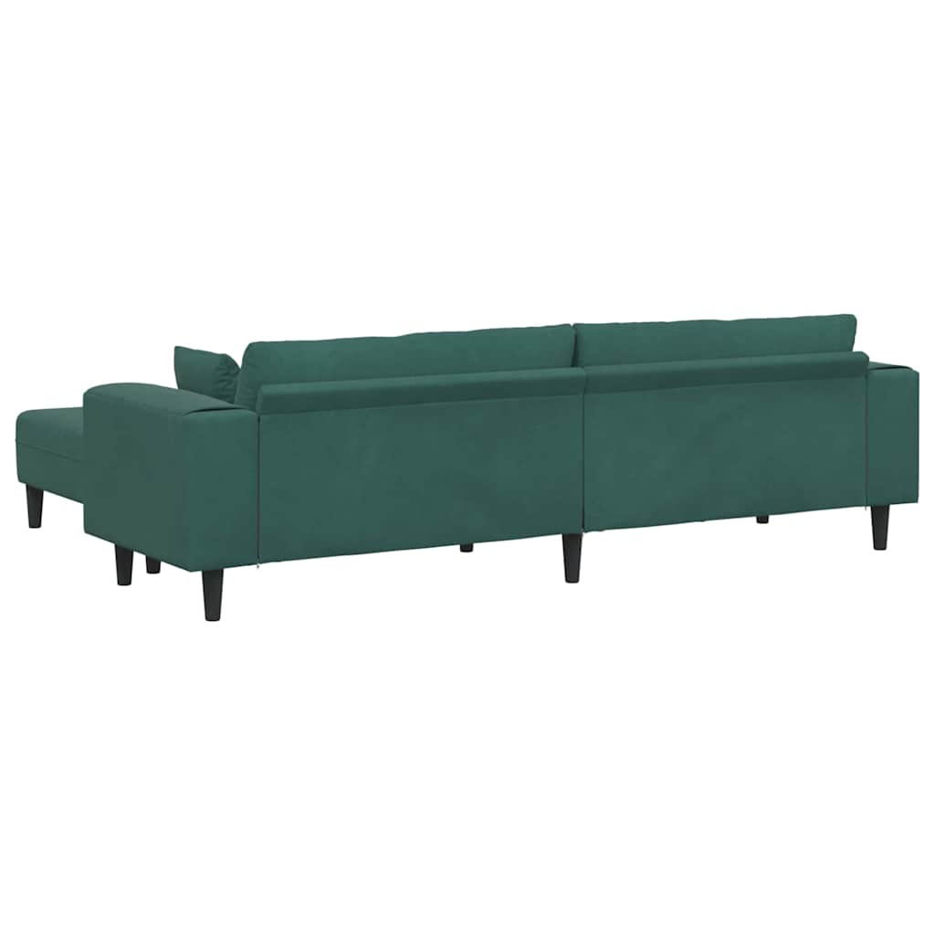 Fløjls Sofa med pude 3 pcs Mørkegrøn 208 cm Fløjl