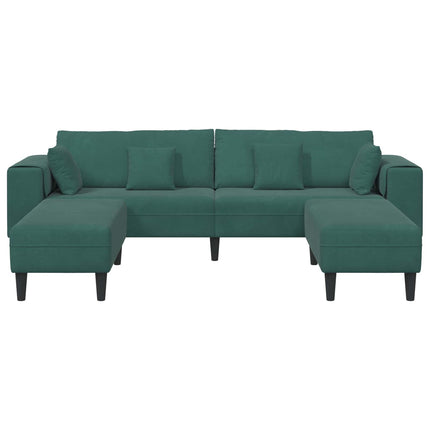 Sofa 3 pcs Mørkegrøn 250 x 188 x 76 cm Fløjl