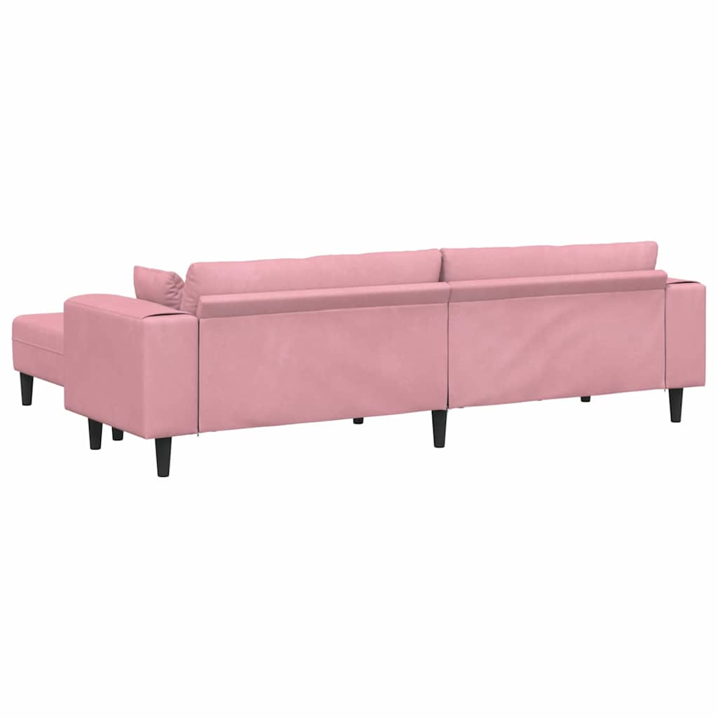 Fløjls Sofa med pude 3 pcs Lyserød 208 cm Fløjl