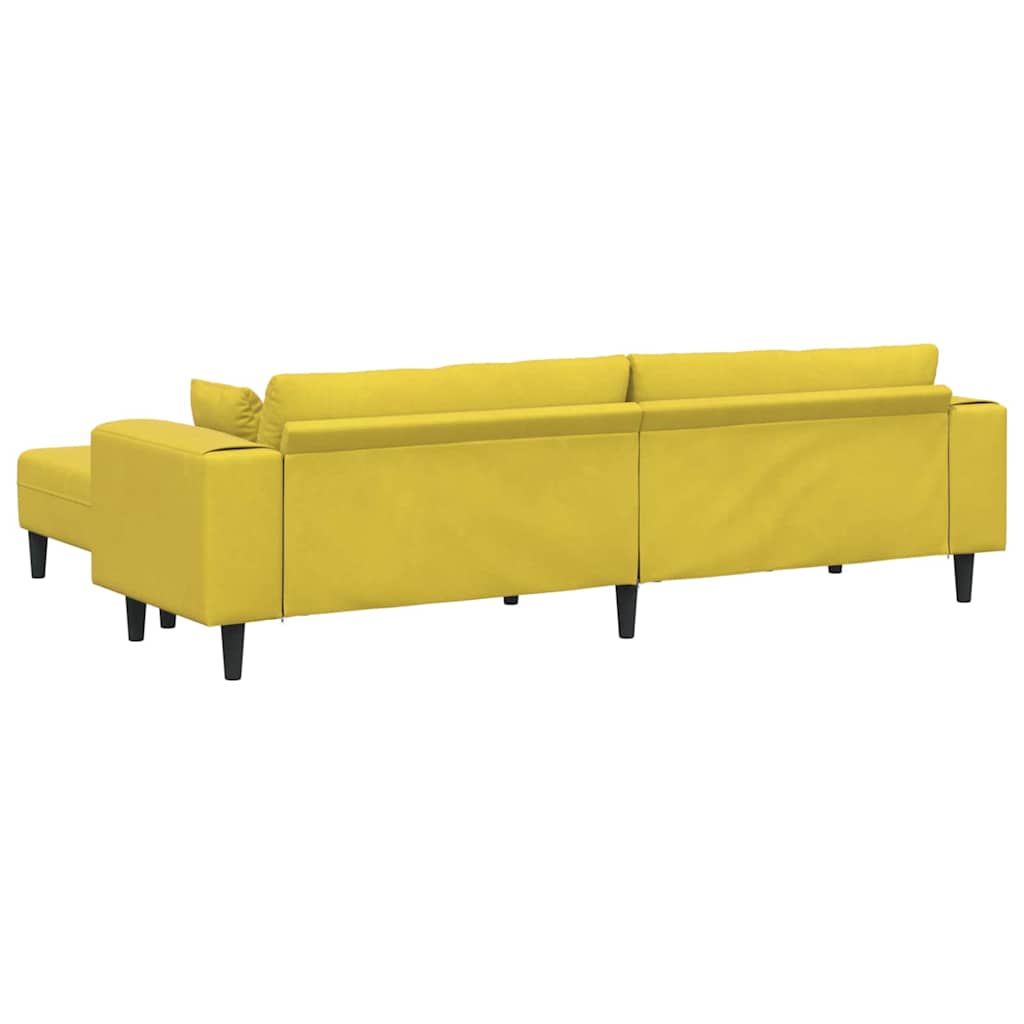 Fløjls Sofa med pude 3 pcs Gul 208 cm Fløjl