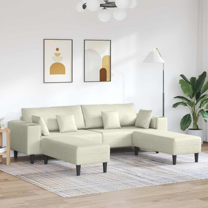 Sofa 3 pcs Creme 250 x 188 x 76 cm Fløjl