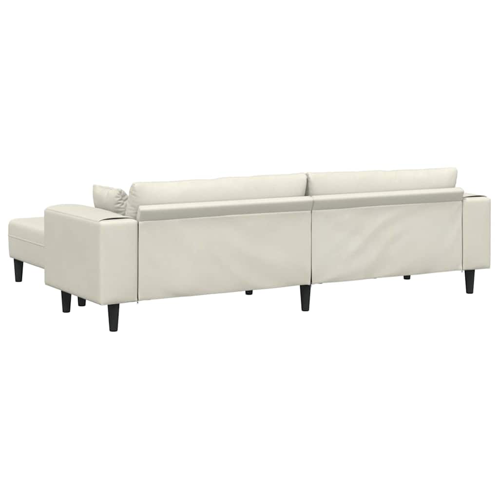 Fløjls Sofa med pude 3 pcs Creme 208 cm Fløjl