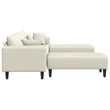 Sofa 3 pcs Creme 250 x 188 x 76 cm Fløjl