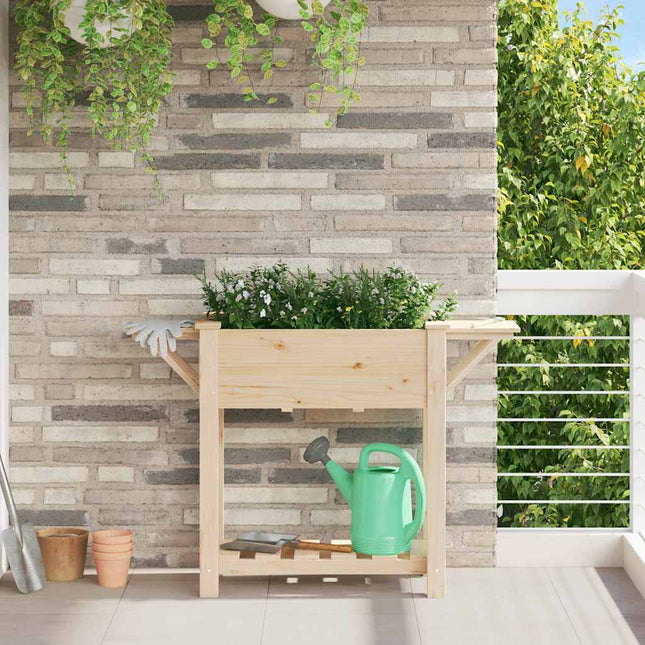 Have Blomsterkrukke Beige 111 x 37 x 76,5 cm Massivt Fyrretræ