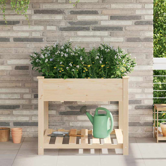 Have Blomsterkrukke Beige 90 x 90 x 76,5 cm Massivt Fyrretræ