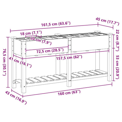 Have Blomsterkrukke Beige 161,5 x 45 x 76,5 cm Massivt Fyrretræ