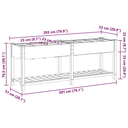 Have Blomsterkrukke Beige 203,5 x 53 x 76,5 cm Massivt Fyrretræ