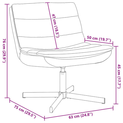 Drejestol Brun 63 x 75 x 76 cm Skinnende PU