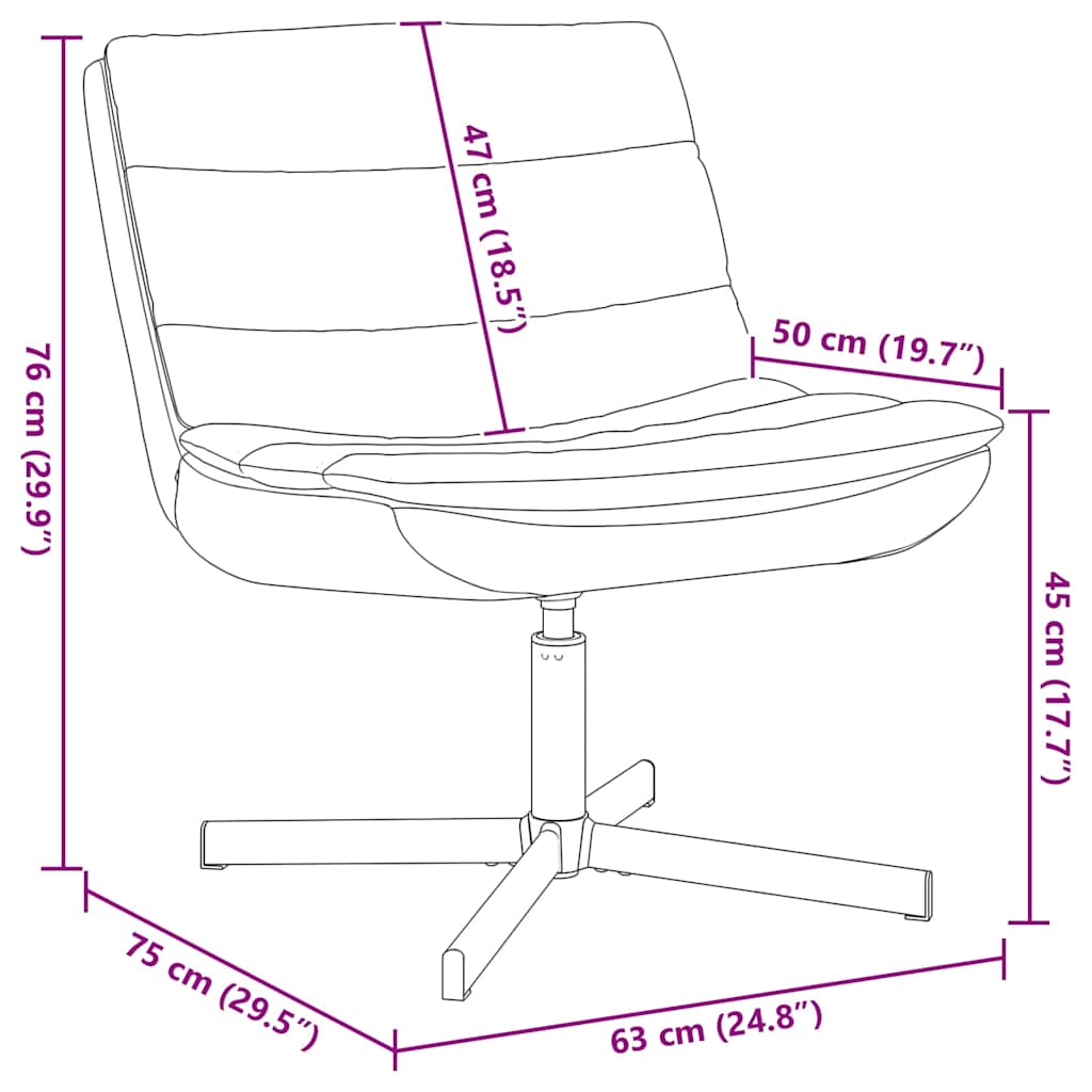 Drejestol Sort 63 x 75 x 76 cm Antik PU