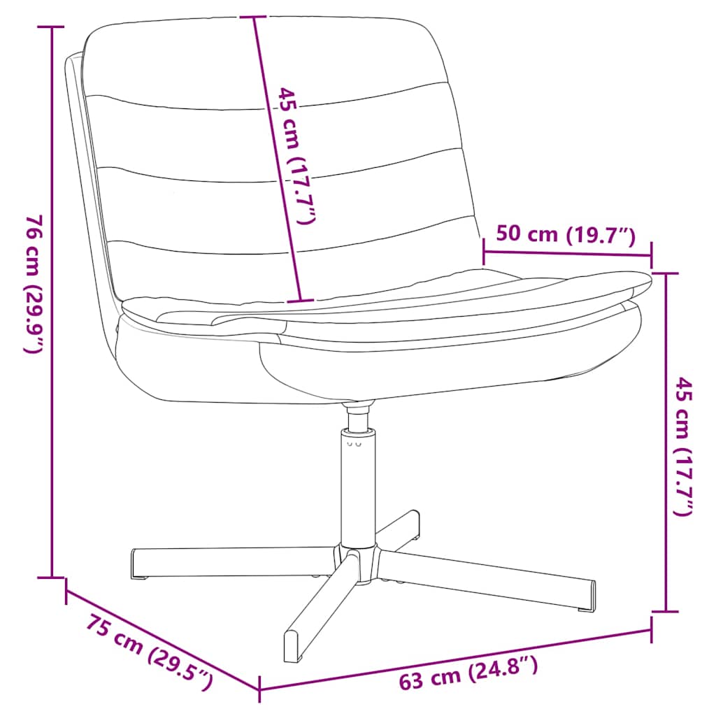 Drejestol Sort 63 x 75 x 76 cm Stof