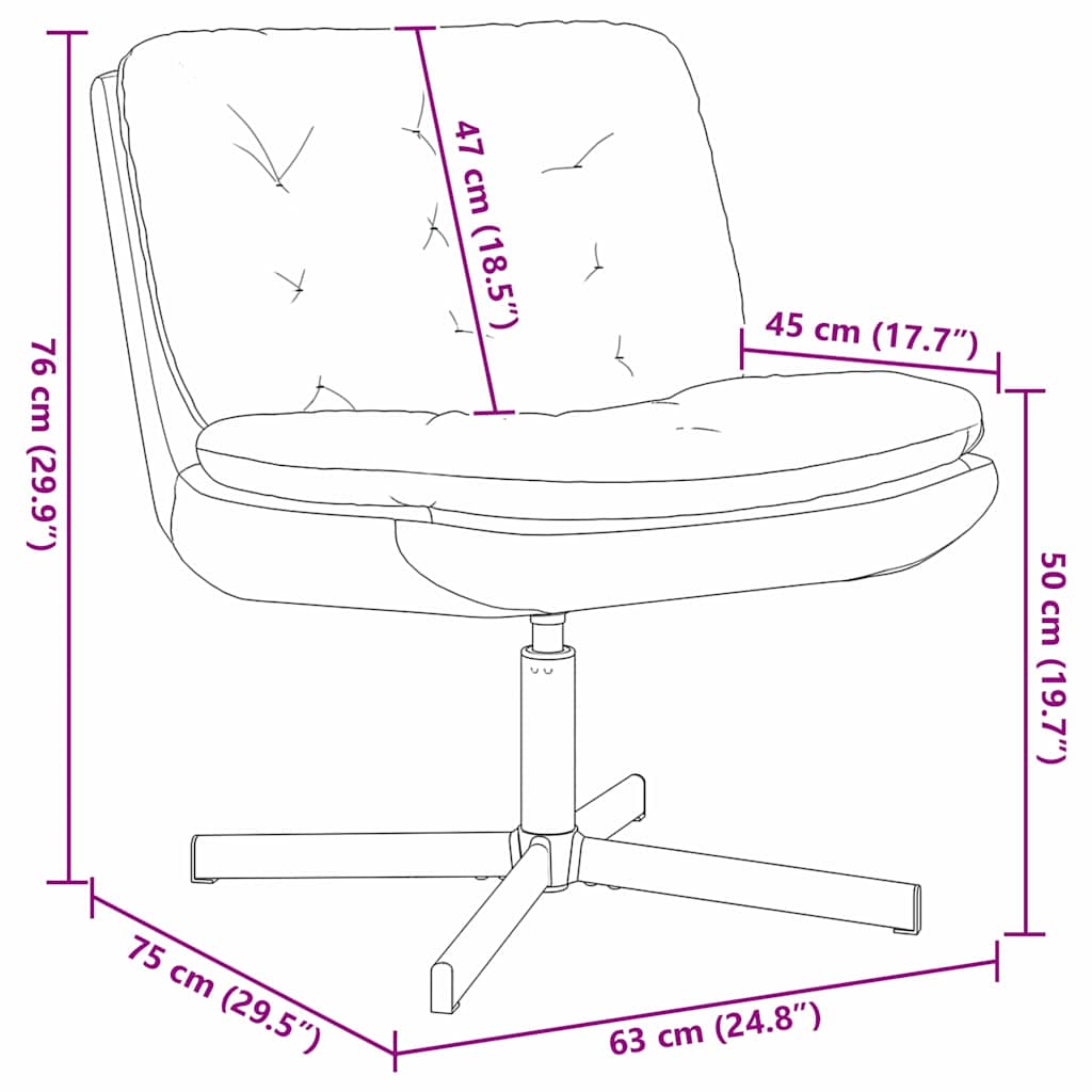Svingende afslapningsstol Lyserød 63 x 75 x 76 cm Fløjl
