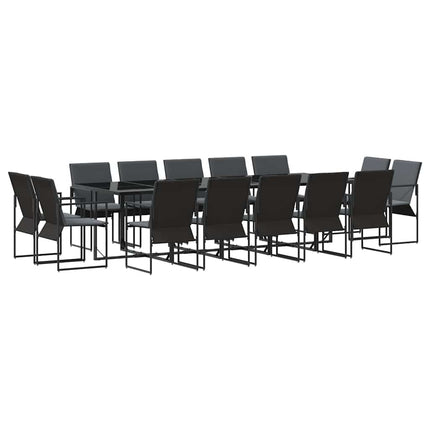 Have Spisebordssæt 15 pcs Sort Stål