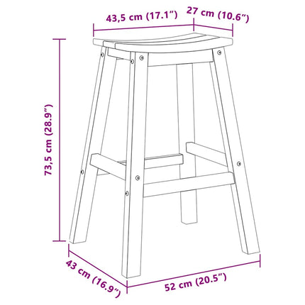 Have bar sæt 4 pcs Sort HDPE