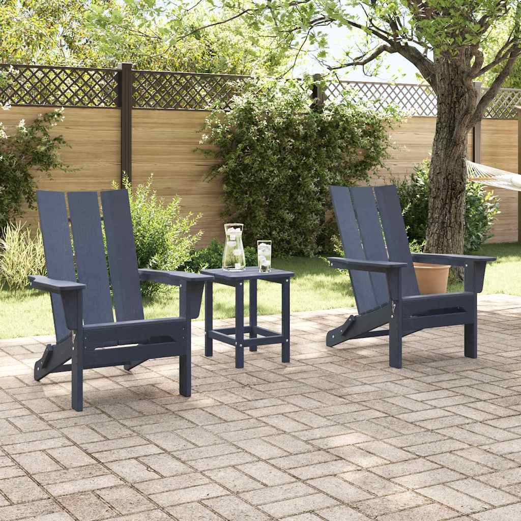 Have Stol 3 pcs Marineblå 80.5 x 74.5 x 92 cm Polyethylen