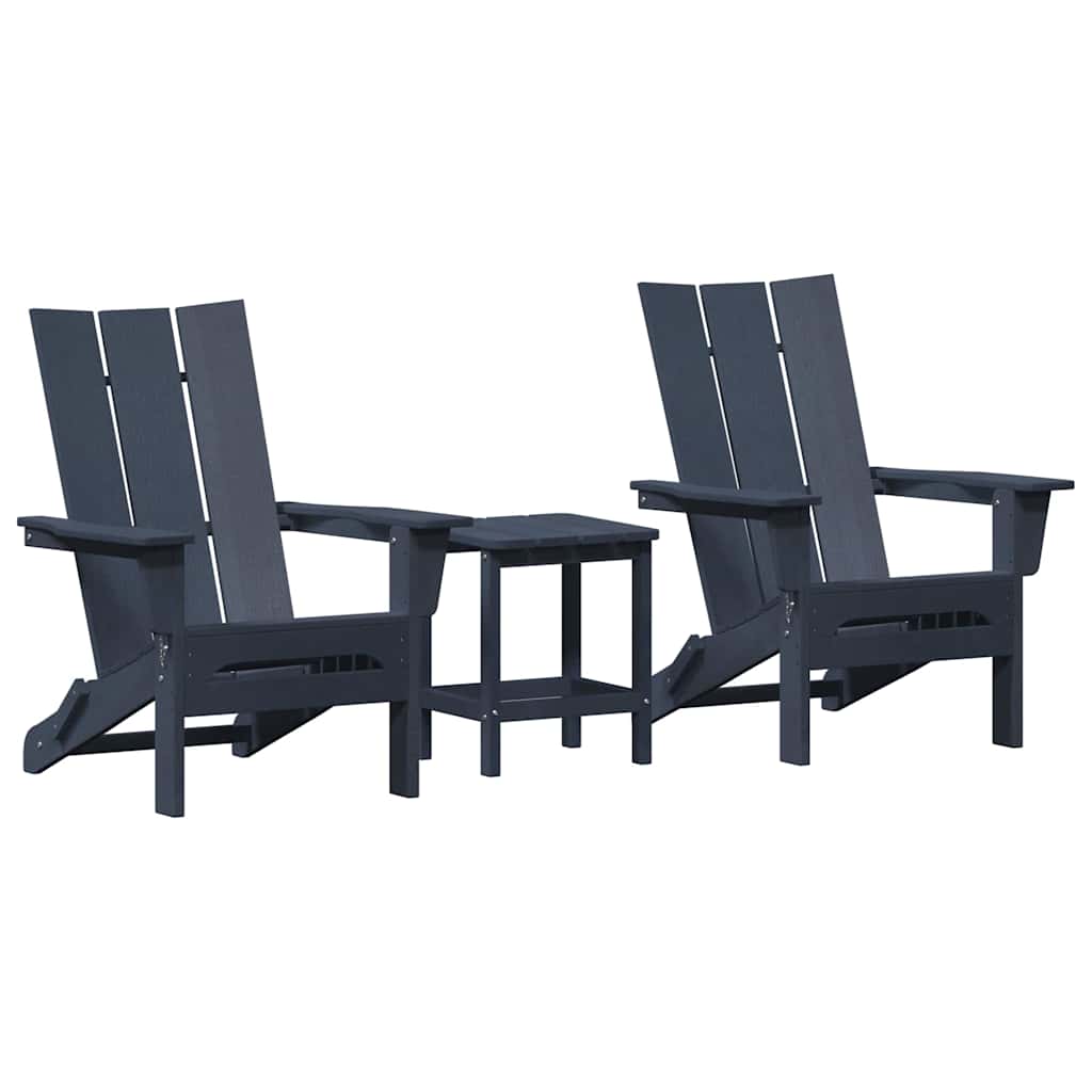 Have Stol 3 pcs Marineblå 80.5 x 74.5 x 92 cm Polyethylen
