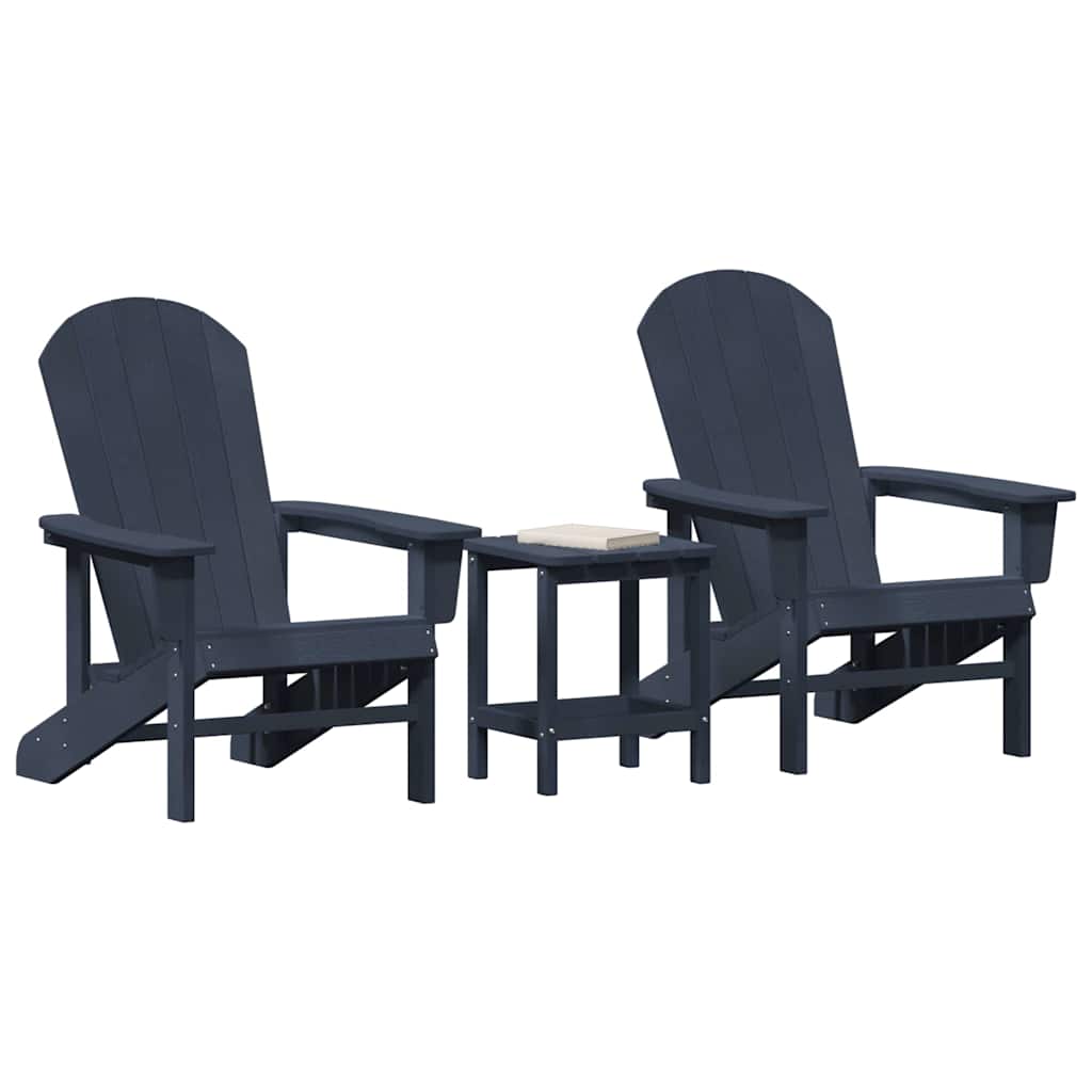 Have Stol 3 pcs Marineblå Polyethylen