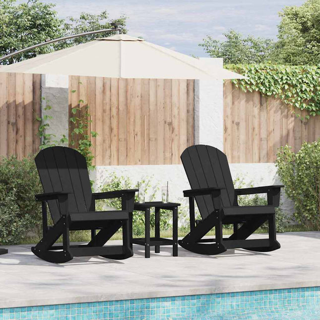 Adirondack Gyngestole 2 stk. Sort HDPE