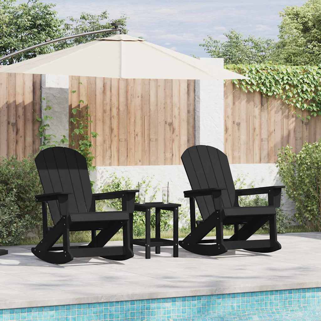 Adirondack Gyngestole 2 stk. Sort HDPE