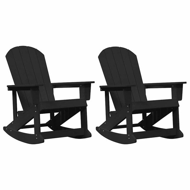 Adirondack Gyngestole 2 stk. Sort HDPE