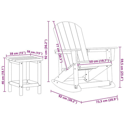 Have lounge sæt 3 pcs Mørkeblå HDPE
