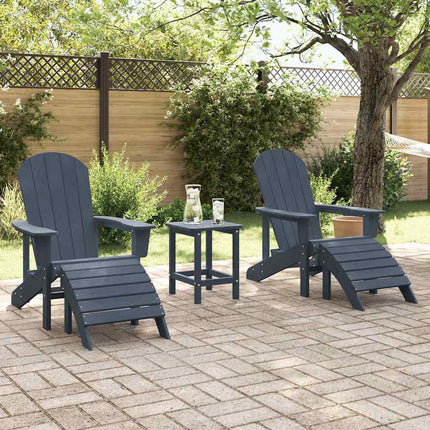 Have Stol 3 pcs Marineblå Polyethylen