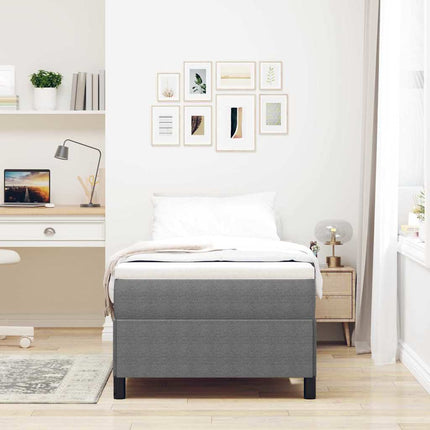 Box spring seng Lysegrå 90 x 190 cm Velourstof