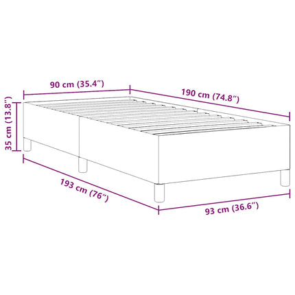 Box spring seng Lysegrå 90 x 190 cm Velourstof