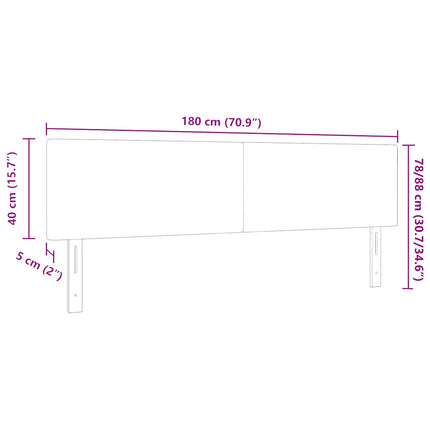 Hovedgærde Lysegrå 180 cm Velourstof