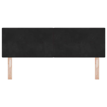 Hovedgærde Sort 160 cm Fløjl
