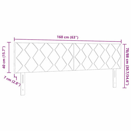 Hovedgærde Sort 160 cm Stof