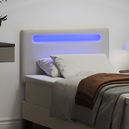 LED sengegavl Hvid 90 cm Faux læder