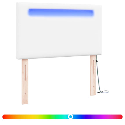 LED sengegavl Hvid 90 cm Faux læder