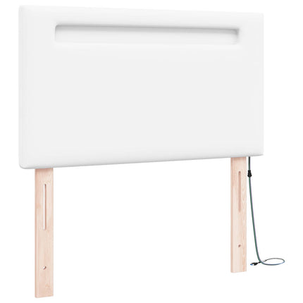 LED sengegavl Hvid 90 cm Faux læder