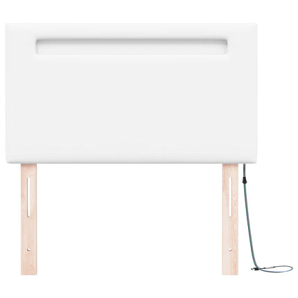 LED sengegavl Hvid 90 cm Faux læder