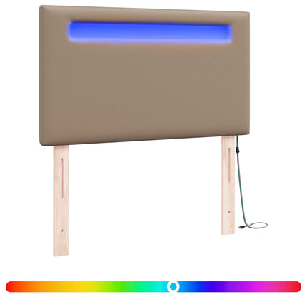 LED sengegavl Cappuccino 90 cm Faux læder