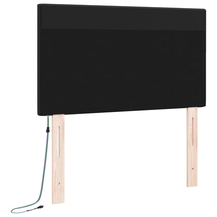 LED sengegavl Sort 100 cm Faux læder