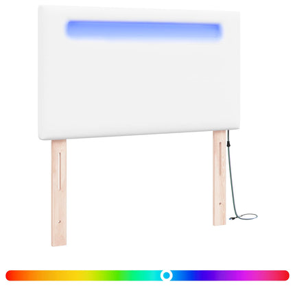 LED sengegavl Hvid 100 cm Faux læder