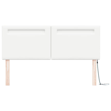 LED sengegavl Hvid 160 cm Faux læder