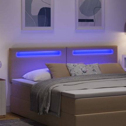 LED sengegavl Cappuccino 180 cm Faux læder