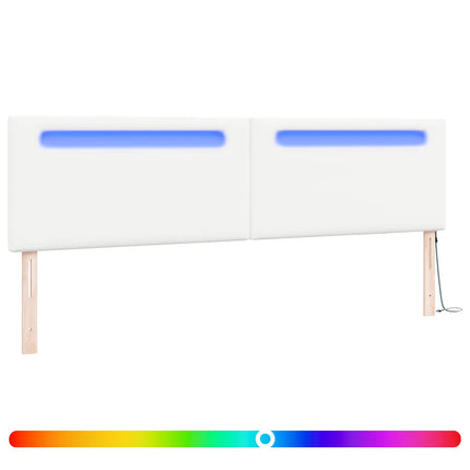 LED sengegavl Hvid 200 cm Faux læder