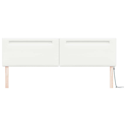 LED sengegavl Hvid 200 cm Faux læder