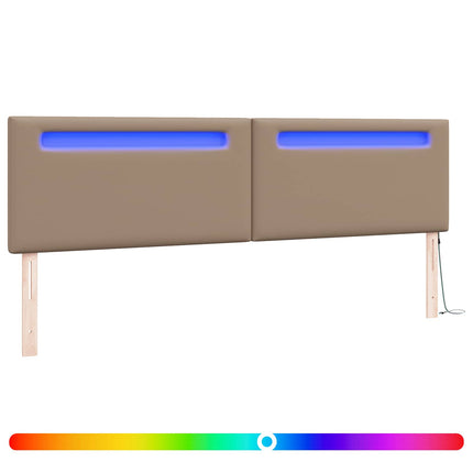 LED sengegavl Cappuccino 200 cm Faux læder