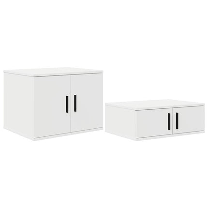 Opbevaringsskab 2 stk. Hvid 127 x 41 x 40 cm Konstrueret træ