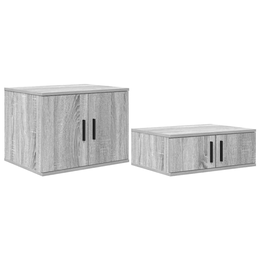 Opbevaringsskab 2 pcs Grå Sonoma 127 x 41 x 40 cm