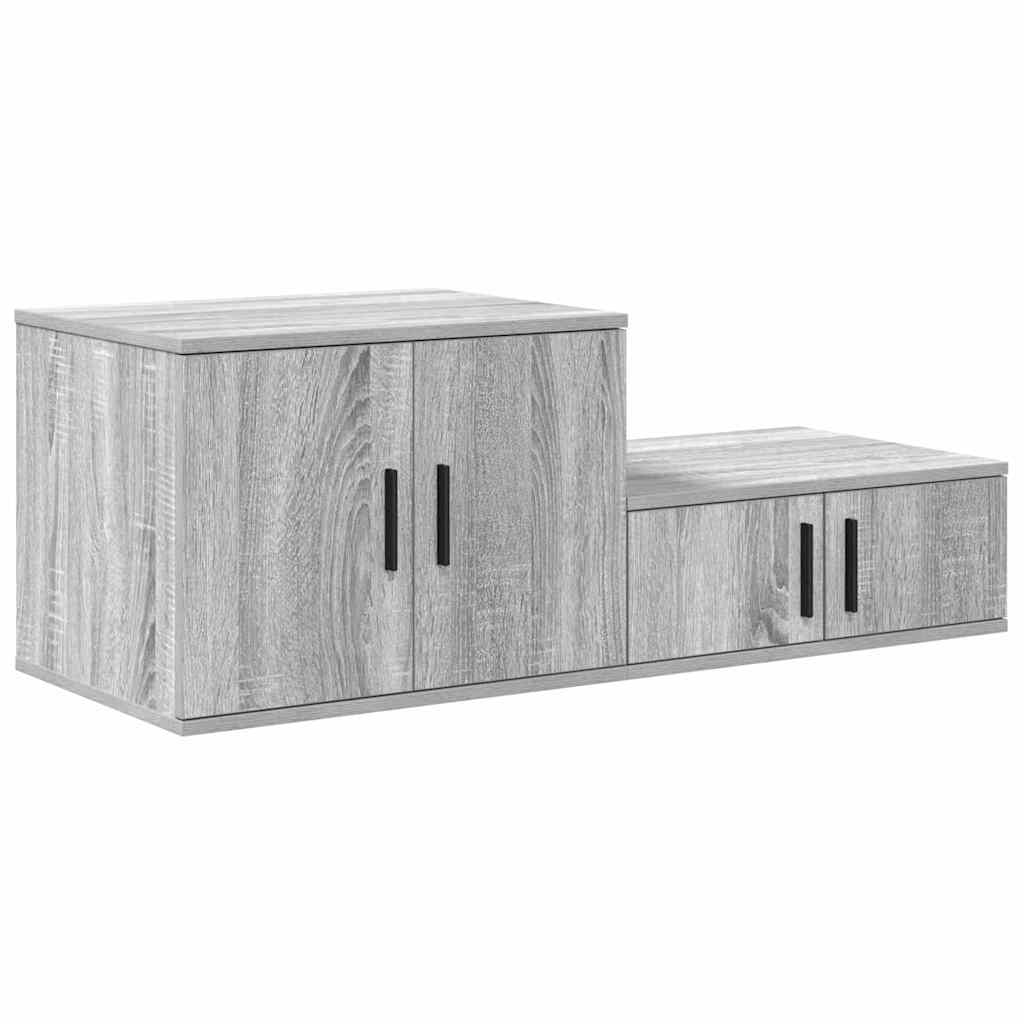 Opbevaringsskab 2 pcs Grå Sonoma 127 x 41 x 40 cm