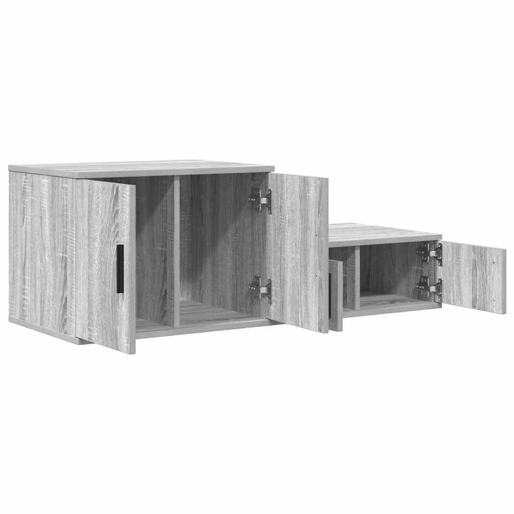 Opbevaringsskab 2 pcs Grå Sonoma 127 x 41 x 40 cm