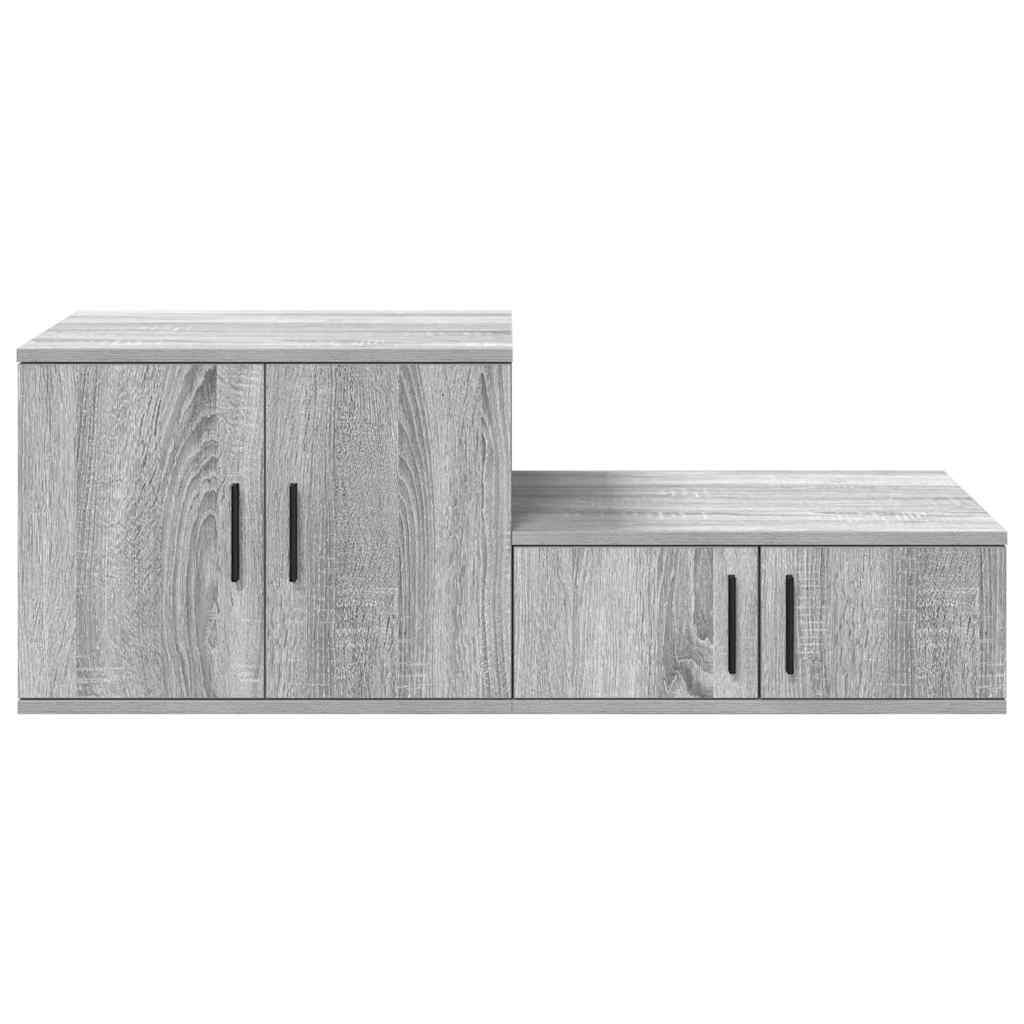 Opbevaringsskab 2 pcs Grå Sonoma 127 x 41 x 40 cm