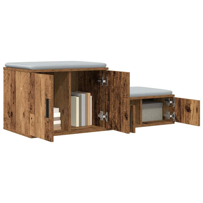 Opbevaringsskab 2 pcs Gammelt træ 127 x 41 x 40 cm