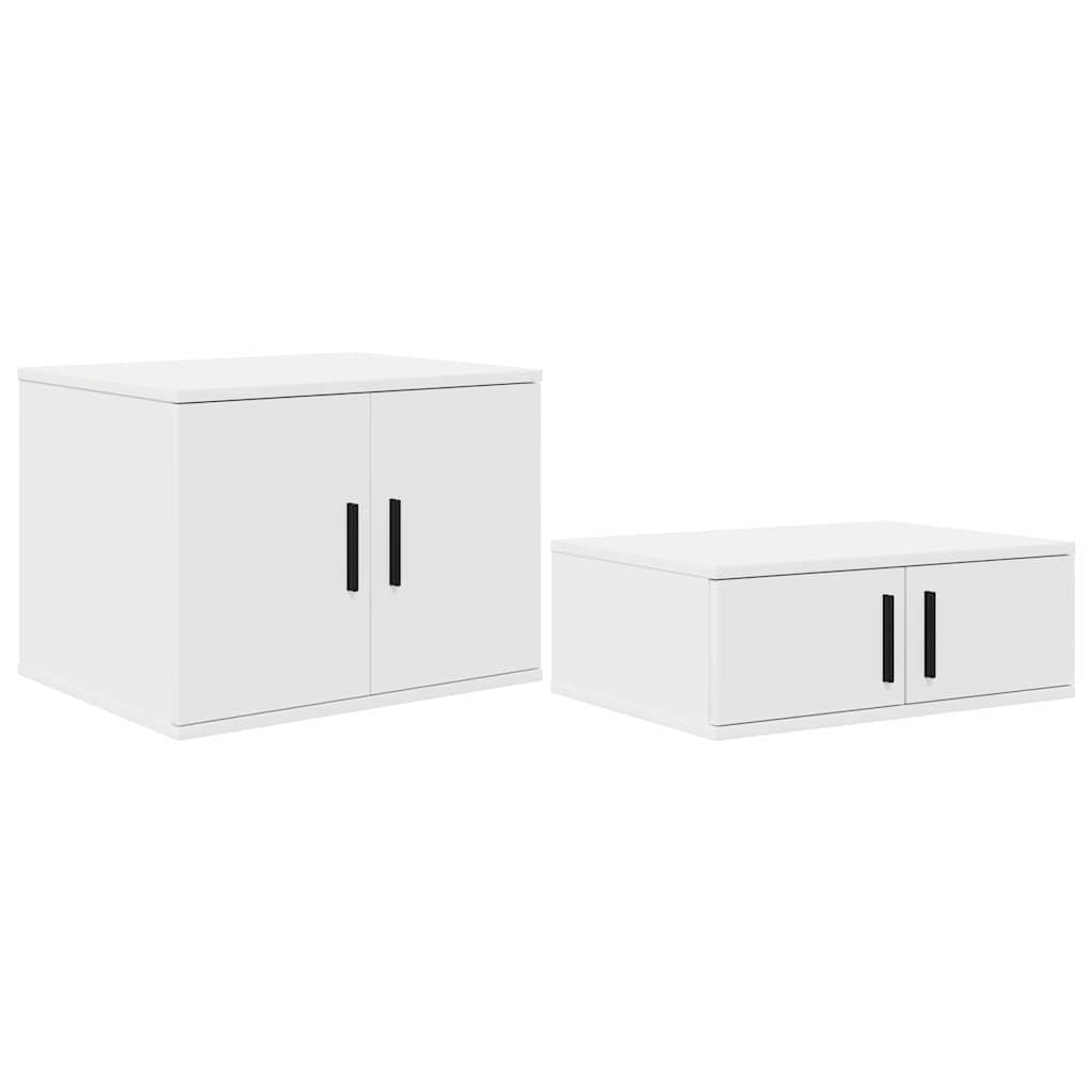 Opbevaringsskab 2 pcs Hvid 118 x 41 x 40 cm Konstrueret træ