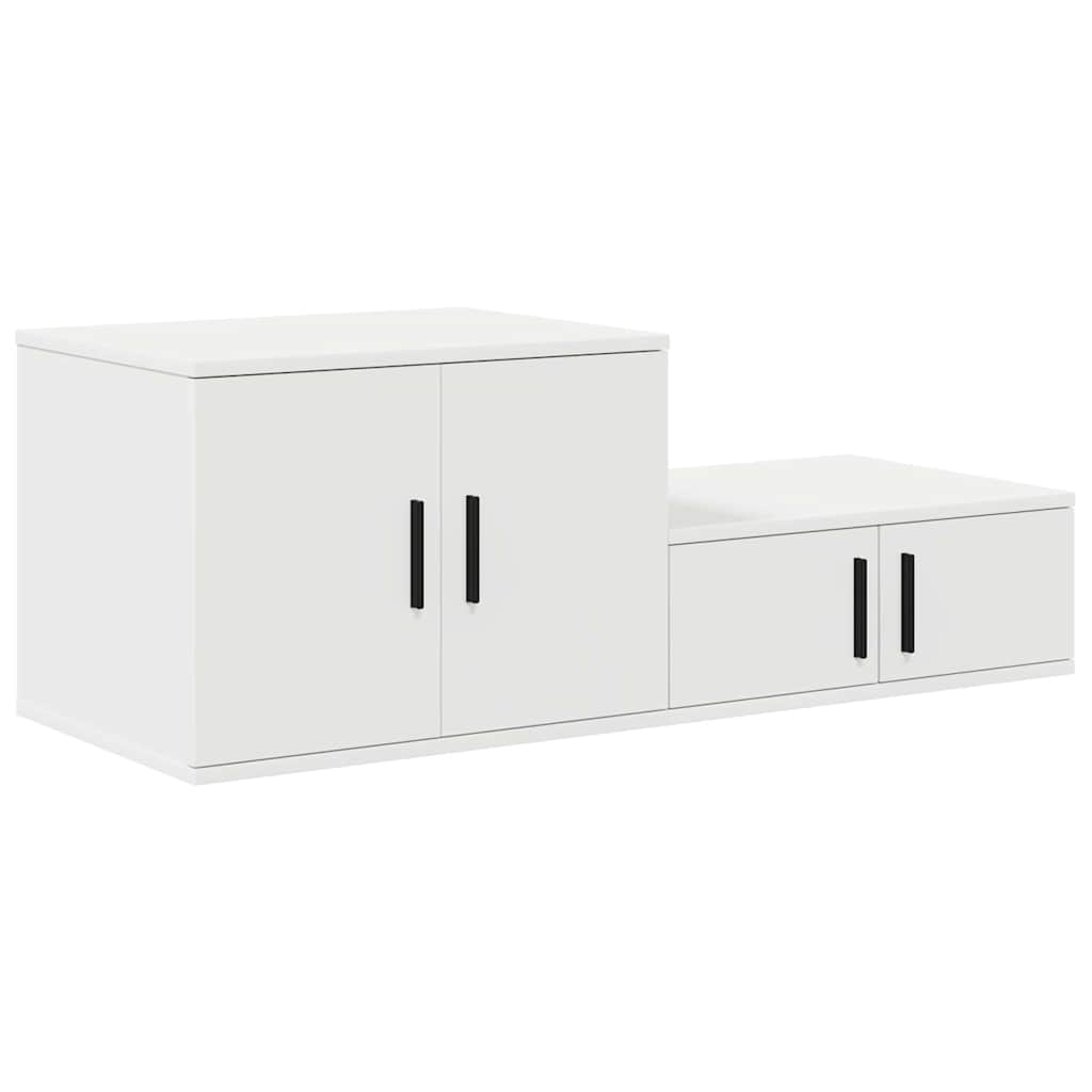 Opbevaringsskab 2 pcs Hvid 118 x 41 x 40 cm Konstrueret træ